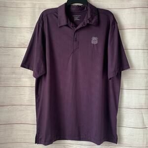 North End Sport Men's Dark Purple Patterned Polo Union Pacific Logo Size Large
